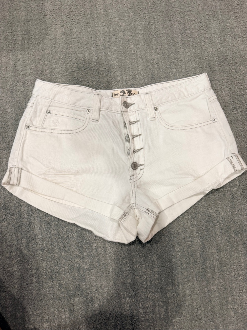Free people Jean shorts off White Women's Jeans - Classic Slim Fit